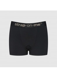 Черные трусики-боксеры для фиксации насадок Strap-on-me Harness Lingerie Allure - size M - Strap-on-me - купить с доставкой в Пскове
