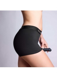 Черные трусики-боксеры для фиксации насадок Strap-on-me Harness Lingerie Allure - size L - Strap-on-me - купить с доставкой в Пскове