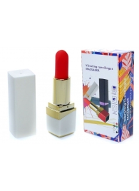 Белый мини-вибратор в форме помады - Boys of Toys