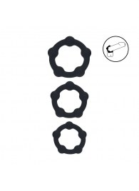 Набор из 3 эрекционных колец Beaded Silicone Cockring Set - Shots Media BV - в Пскове купить с доставкой