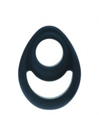 Черное эрекционное кольцо Double Ergo Silicone Cockring - Shots Media BV - в Пскове купить с доставкой
