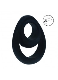 Черное эрекционное кольцо Double Ergo Silicone Cockring - Shots Media BV - в Пскове купить с доставкой