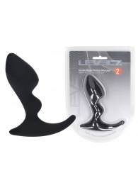 Черная анальная пробка для массажа простаты Double Ripple Silicone Prostate Massager - Shots Media BV - в Пскове купить с доставкой