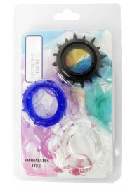 Набор из 3 эрекционных колец разного цвета и рельефа - Boys of Toys - в Пскове купить с доставкой