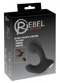 Черная анальная вибропробка с функцией расширения RC Butt Plug with 3 functions - Orion - в Пскове купить с доставкой