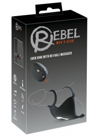 Черная вибронасадка для эрекции и стимуляции мошонки Cock ring with RC ball massager - Orion - в Пскове купить с доставкой