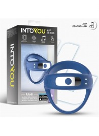Синее интерактивное эрекционное виброкольцо Rank - Intoyou - в Пскове купить с доставкой