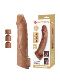 Карамельный фаллоудлинитель с подхватом мошонки Silas - 26 см. - Baile - в Пскове купить с доставкой