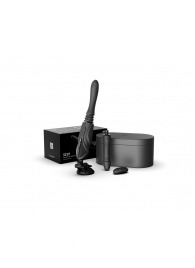 Черная секс-машина с функцией нагрева, насадками и присоской Sesh - Zalo - купить с доставкой в Пскове