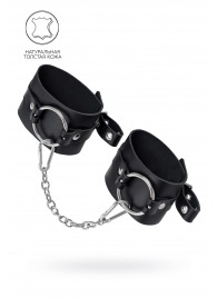 Черные оковы из толстой кожи с люверсами - Pecado - купить с доставкой в Пскове