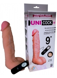 Фаллическая насадка Харнесс UNICOCK 9  с вибрацией - 24 см. - LOVETOY (А-Полимер) - купить с доставкой в Пскове