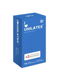 Классические презервативы Unilatex Natural Plain - 12 шт. + 3 шт. в подарок - Unilatex - купить с доставкой в Пскове