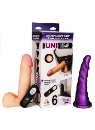 Вибрострапон с двумя насадками UniStrap - 18 и 18 см. - LOVETOY (А-Полимер) - купить с доставкой в Пскове