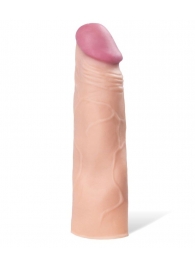 Реалистичная насадка с ярко выраженной головкой - 16,5 см. - A-toys - в Пскове купить с доставкой Реалистичная насадка с ярко выраженной головкой - 16,5 см. - A-toys - в Пскове купить с доставкой
