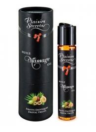 Массажное масло с ароматом экзотических фруктов Huile de Massage Gourmande Fruits Exotiques - 59 мл. - Plaisir Secret - купить с доставкой в Пскове