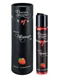 Массажное масло с ароматом клубники Huile de Massage Gourmande Fraise des Bois - 59 мл. - Plaisir Secret - купить с доставкой в Пскове