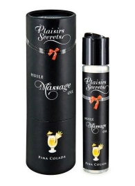 Массажное масло с ароматом пина колады Huile de Massage Gourmande Pina Colada - 59 мл. - Plaisir Secret - купить с доставкой в Пскове