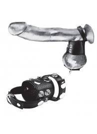 Утяжка на пенис и мошонку Cock Ring With 1.5  Ball Stretcher And Optional Weight Ring - BlueLine - купить с доставкой в Пскове