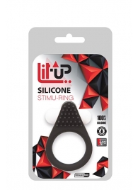 Чёрное эрекционное кольцо LIT-UP SILICONE STIMU RING 1 BLACK - Dream Toys - в Пскове купить с доставкой