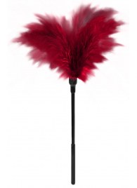 Пластиковая метелочка с красными пёрышками Small Feather Tickler - 32 см. - Blush Novelties - купить с доставкой в Пскове