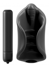 Чёрный мастурбатор Vibrating Silicone Stimulator с вибрацией - Pipedream - в Пскове купить с доставкой