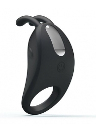 Чёрное эрекционное кольцо с вибрацией Rabbit Vibrator - Baile - в Пскове купить с доставкой