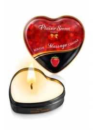 Массажная свеча с ароматом клубники Bougie Massage Candle - 35 мл. - Plaisir Secret - купить с доставкой в Пскове