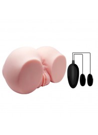 Телесный мастурбатор с двумя любовными тоннелями и вибрацией - Baile - в Пскове купить с доставкой