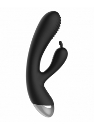 Чёрный вибратор E-Stimulation Rabbit Vibrator с электростимуляцией - 19 см. - Shots Media BV - купить с доставкой в Пскове