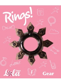 Чёрное эрекционное кольцо Rings Gear - Lola Games - в Пскове купить с доставкой