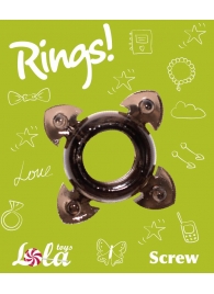 Чёрное эрекционное кольцо Rings Screw - Lola Games - в Пскове купить с доставкой