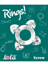 Прозрачное эрекционное кольцо Rings Screw - Lola Games - в Пскове купить с доставкой