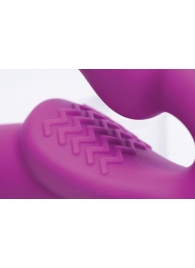 Ярко-розовый безремневой вибрострапон Evoke Vibrating Strapless Silicone Strap-on Dildo - XR Brands - купить с доставкой в Пскове