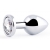 Серебристая анальная пробка с прозрачным стразом - 7,2 см. - Anal Jewelry Plug - купить с доставкой в Пскове