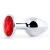 Серебристая анальная пробка с красным стразом - 7,2 см. - Anal Jewelry Plug - купить с доставкой в Пскове