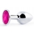 Серебристая анальная пробка с малиновым кристаллом - 7,2 см. - Anal Jewelry Plug - купить с доставкой в Пскове