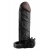 Чёрная вибронасадка с кольцом Vibrating Real Feel 2 Extension - 16 см. - Pipedream - в Пскове купить с доставкой