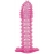 Гелевая розовая насадка с шипами - 12 см. - Toyfa Basic - в Пскове купить с доставкой
