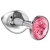 Большая серебристая анальная пробка Diamond Pink Sparkle Large с розовым кристаллом - 8 см. - Lola Games - купить с доставкой в Пскове