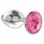 Малая серебристая анальная пробка Diamond Pink Sparkle Small с розовым кристаллом - 7 см. - Lola Games - купить с доставкой в Пскове