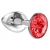 Малая серебристая анальная пробка Diamond Red Sparkle Small с красным кристаллом - 7 см. - Lola Games - купить с доставкой в Пскове