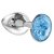 Малая серебристая анальная пробка Diamond Light blue Sparkle Small с голубым кристаллом - 7 см. - Lola Games - купить с доставкой в Пскове