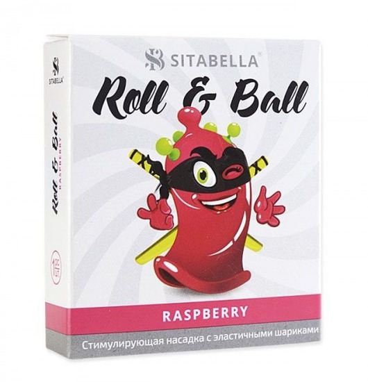 Стимулирующий презерватив-насадка Roll   Ball Raspberry - Sitabella - купить с доставкой в Пскове