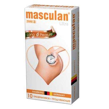 Розовые презервативы Masculan Ultra Long Pleasure с колечками, пупырышками и продлевающим эффектом - 10 шт. - Masculan - купить с доставкой в Пскове