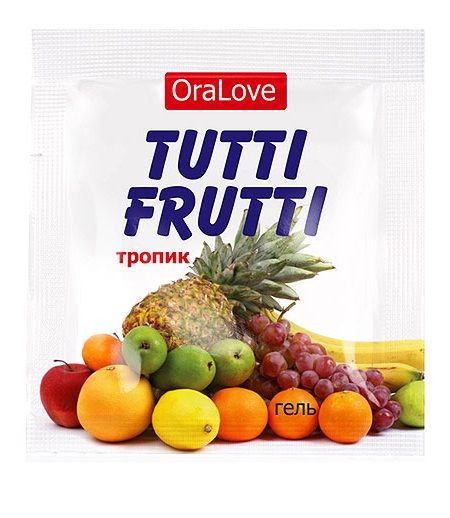 Пробник гель-смазки Tutti-frutti со вкусом тропических фруктов - 4 гр. - Биоритм - купить с доставкой в Пскове