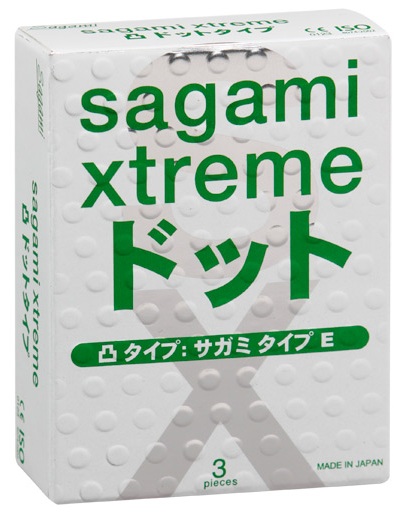 Презервативы Sagami Xtreme SUPER DOTS с точками - 3 шт. - Sagami - купить с доставкой в Пскове