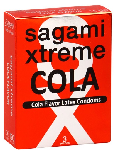 Ароматизированные презервативы Sagami Xtreme COLA - 3 шт. - Sagami - купить с доставкой в Пскове