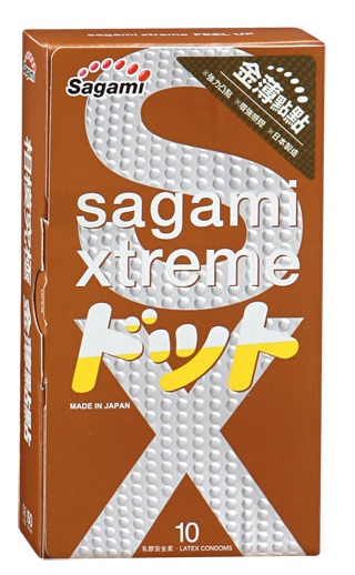 Презервативы Sagami Xtreme FEEL UP с точечной текстурой и линиями прилегания - 10 шт. - Sagami - купить с доставкой в Пскове