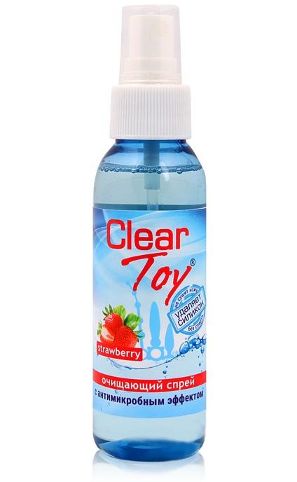 Очищающий спрей для игрушек CLEAR TOY Strawberry - 100 мл. - Биоритм - купить с доставкой в Пскове