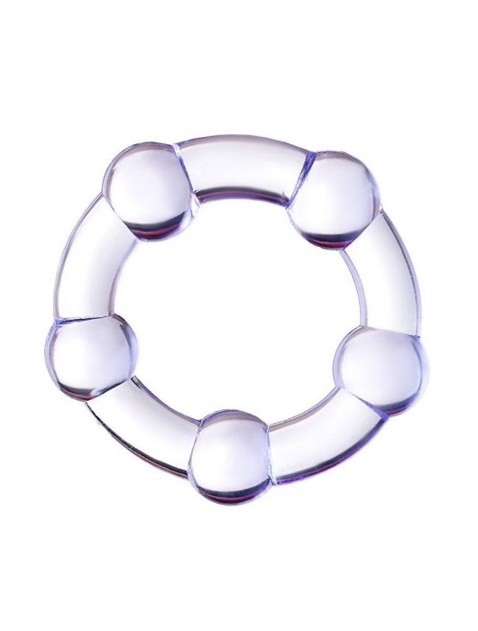 Фиолетовое эрекционное кольцо на пенис с бусинами - Штучки-дрючки - в Пскове купить с доставкой